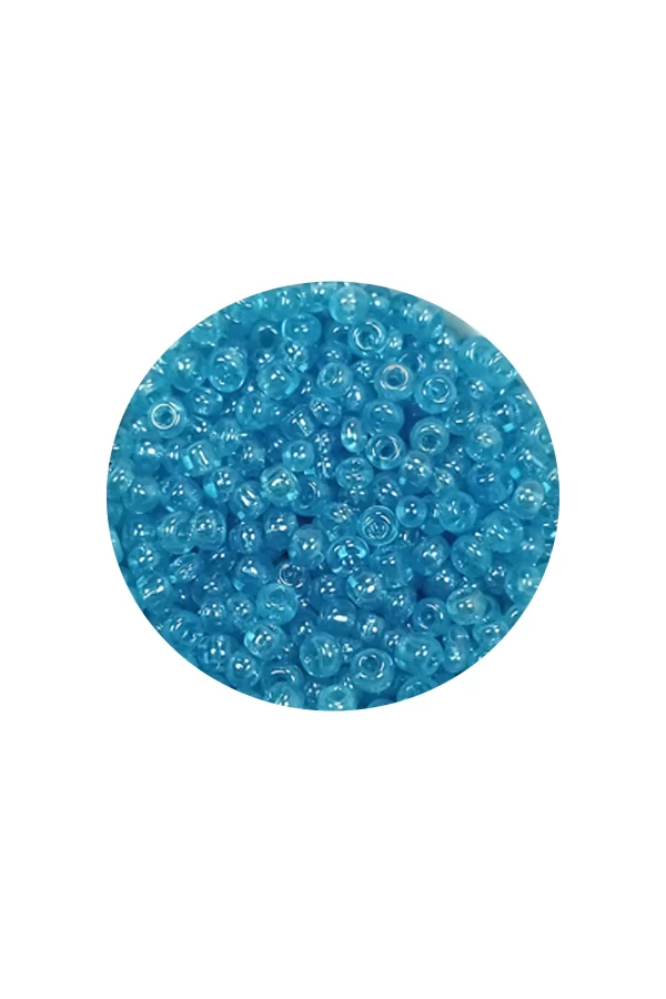 Dökme Cam Kum Boncuk (11/0) 2 mm - 20 Gram -  Şeffaf Camgöbeği - BNC023