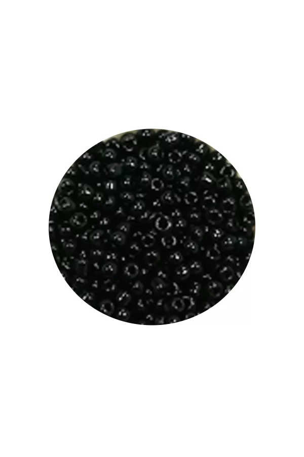 Dökme Cam Kum Boncuk (11/0) 2 mm - 20 Gram -  Siyah - BNC010