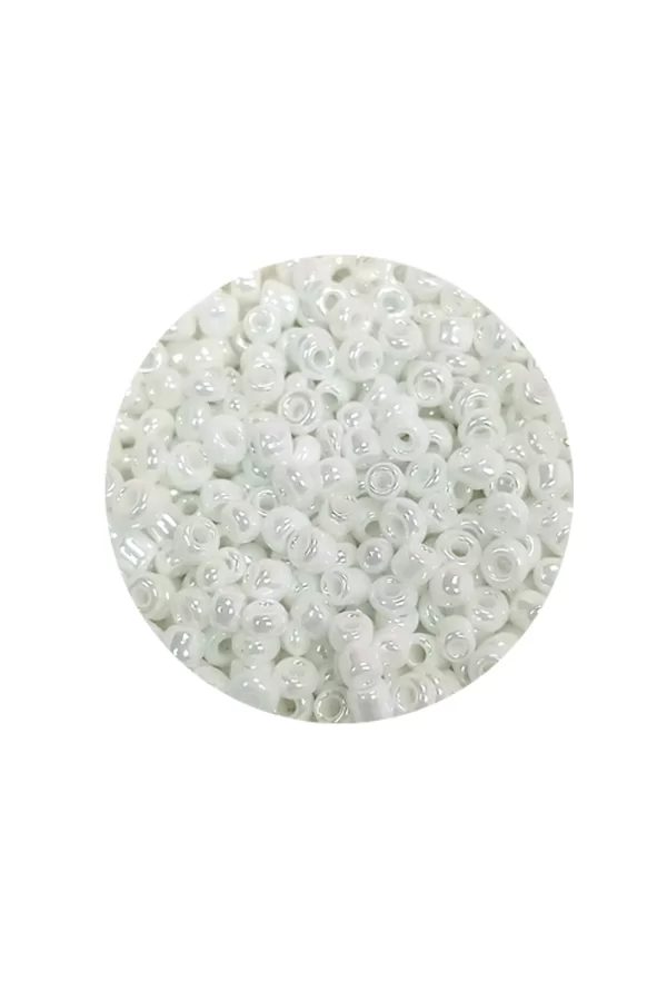 Dökme Cam Kum Boncuk (8/0) 3 mm - 20 Gram - Parlak Beyaz - BNC153