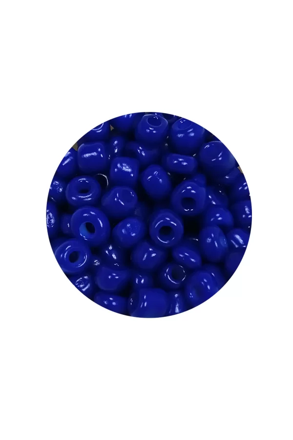 Dökme Cam Kum Boncuk Büyük Boy (6/0) 4 mm - 20 Gram - Koyu Mavi - BNC103