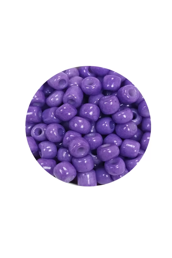 Dökme Cam Kum Boncuk Büyük Boy (6/0) 4 mm - 20 Gram - Mor - BNC080