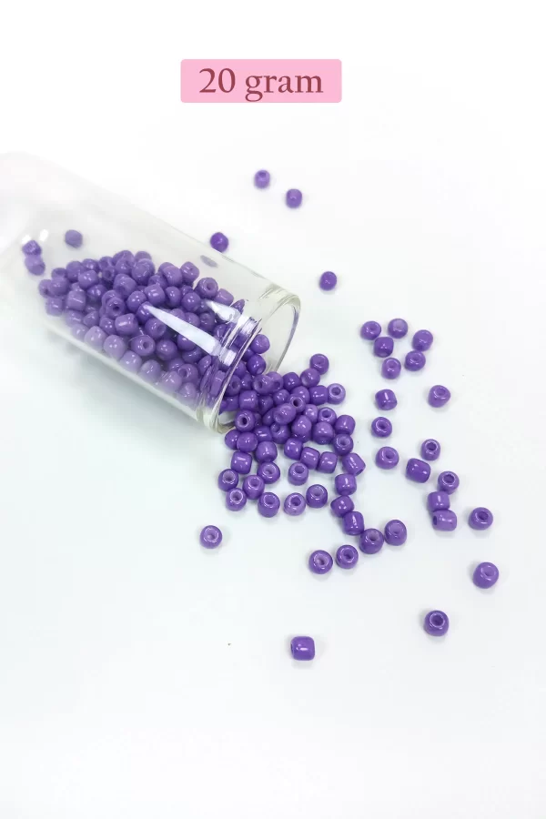 Dökme Cam Kum Boncuk Büyük Boy (6/0) 4 mm - 4 Renk - Toplam 80 Gram - BNC409