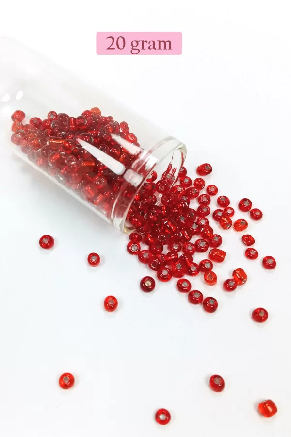 Dökme Cam Kum Boncuk Büyük Boy (6/0) 4 mm - 4 Renk - Toplam 80 Gram - BNC409