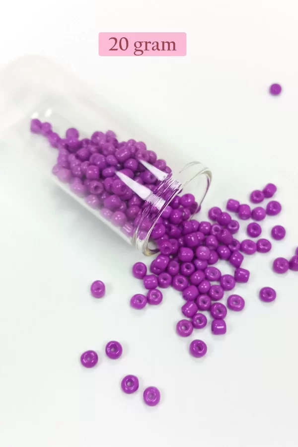 Dökme Cam Kum Boncuk Büyük Boy (6/0) 4 mm - 4 Renk - Toplam 80 Gram - BNC411