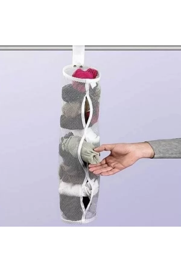 Dolap İçi Asılabilir Temiz Çorap Düzenleyici Çorap Filesi Askılık