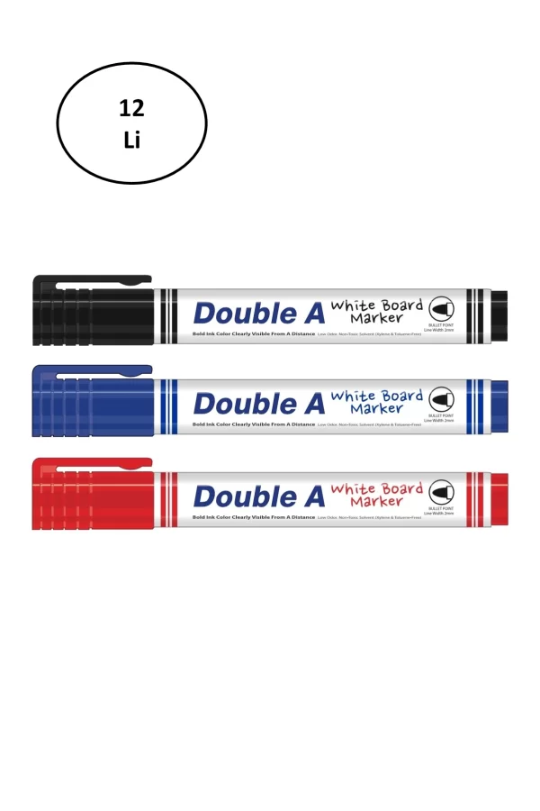 Double A Beyaz Tahta Kalemi Mavi 12li