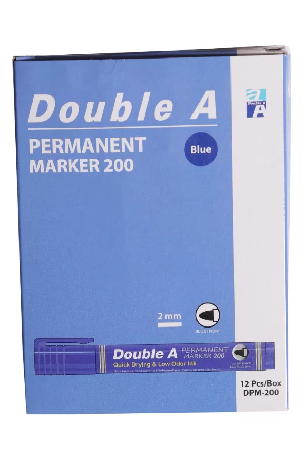 Double A Permanent Yuvarlak Uçlu Kalem Mavi 12li