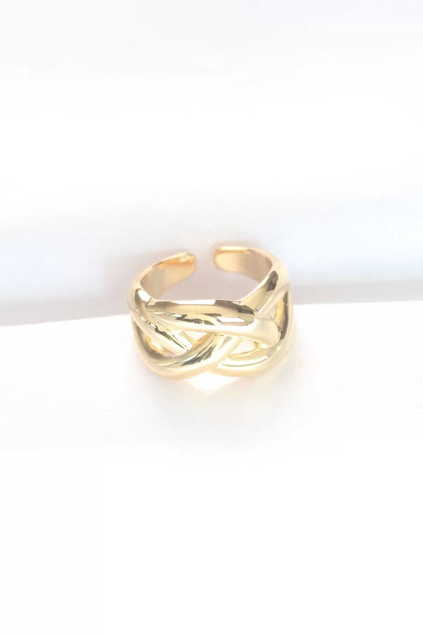 Düğüm Model Gold Renk Ayarlanabilir Yüzük