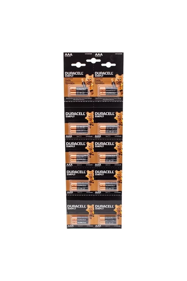 Duracell 1.5v İnce Aaa 20li Alkalin Pil Lr03/mn20