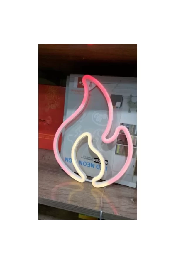 Duvara Asmalı Neon Alev 30×23cm
