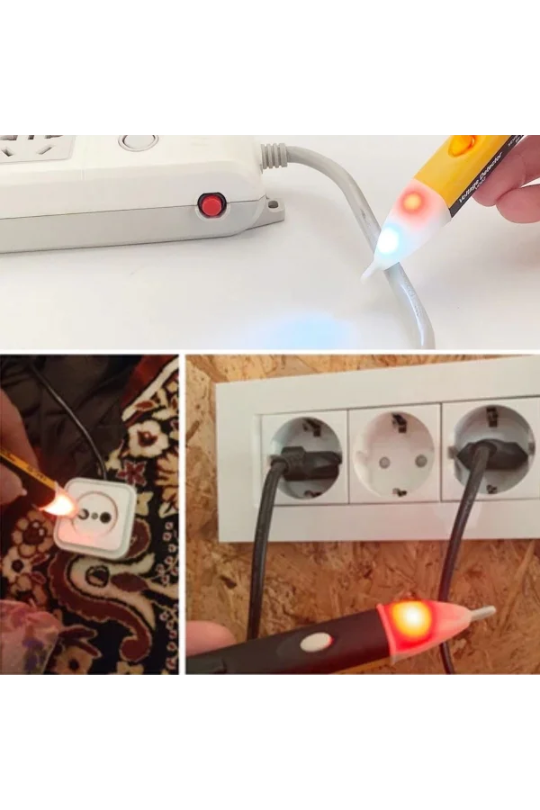 Elektrik Kaçak Dijital Kontrol Kalemi Cihazı -dedektörlü Temassız Işıklı Kablo Voltaj Test