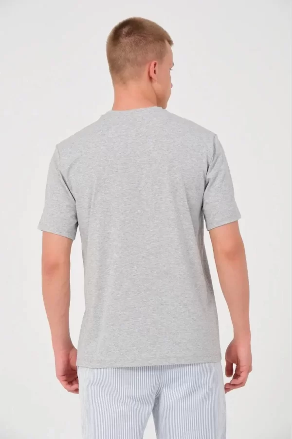 Luz&Pos Erkek 24/1 Düz A Kalite Oversize T-shirt - Gri