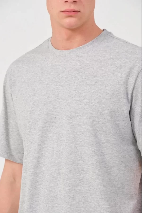 Luz&Pos Erkek 24/1 Düz A Kalite Oversize T-shirt - Gri