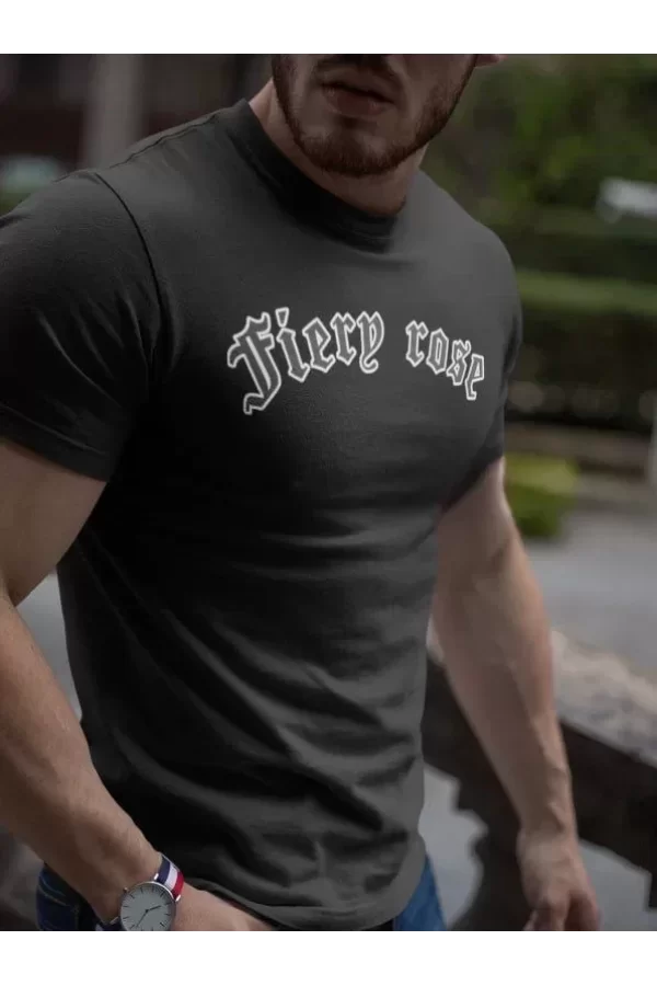 Erkek Bisiklet Yaka Baskılı Oversize T-Shirt - Siyah