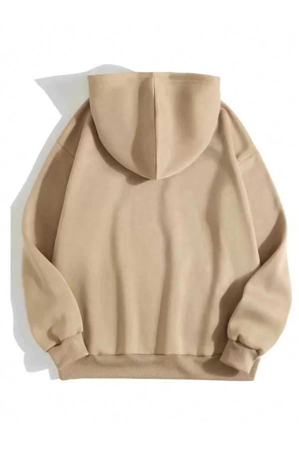 Luz&Pos Erkek Düz Kapüşonlu Sweat - Bej