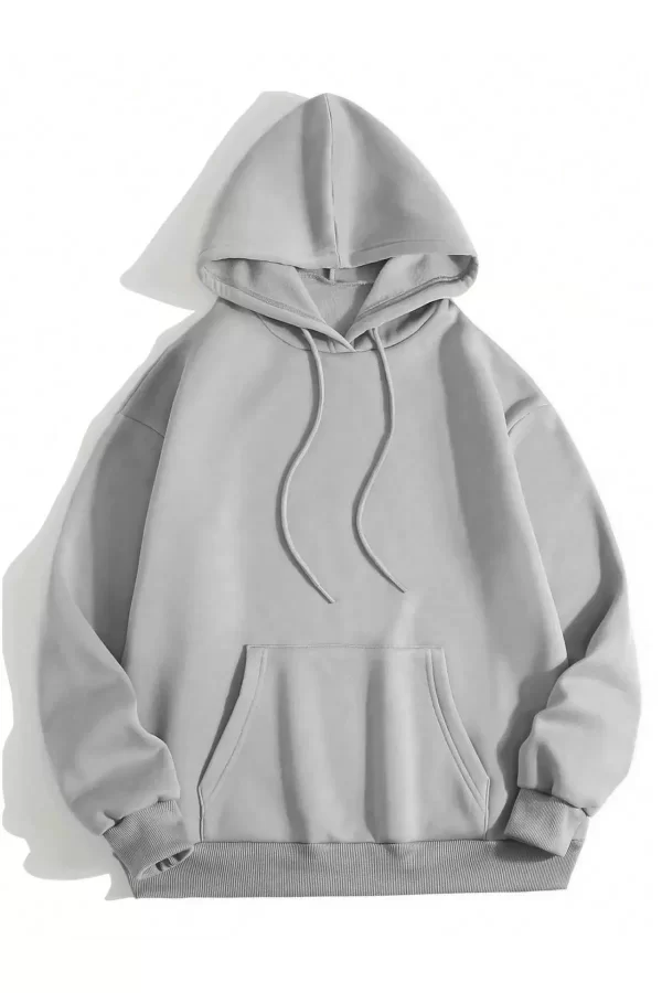 Luz&Pos Erkek Düz Kapüşonlu Sweat - Boyalı Gri