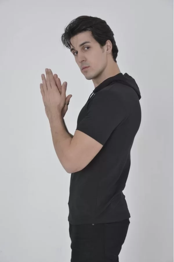 Luz&Pos Erkek Kapşonlu Slim Fit T-shirt - Siyah