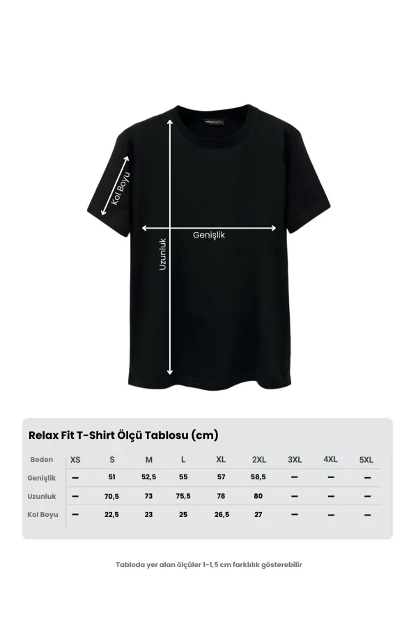 Erkek Relax Fit Bisiklet Yaka %100 Pamuk Rahat Kesim Basic Tişört