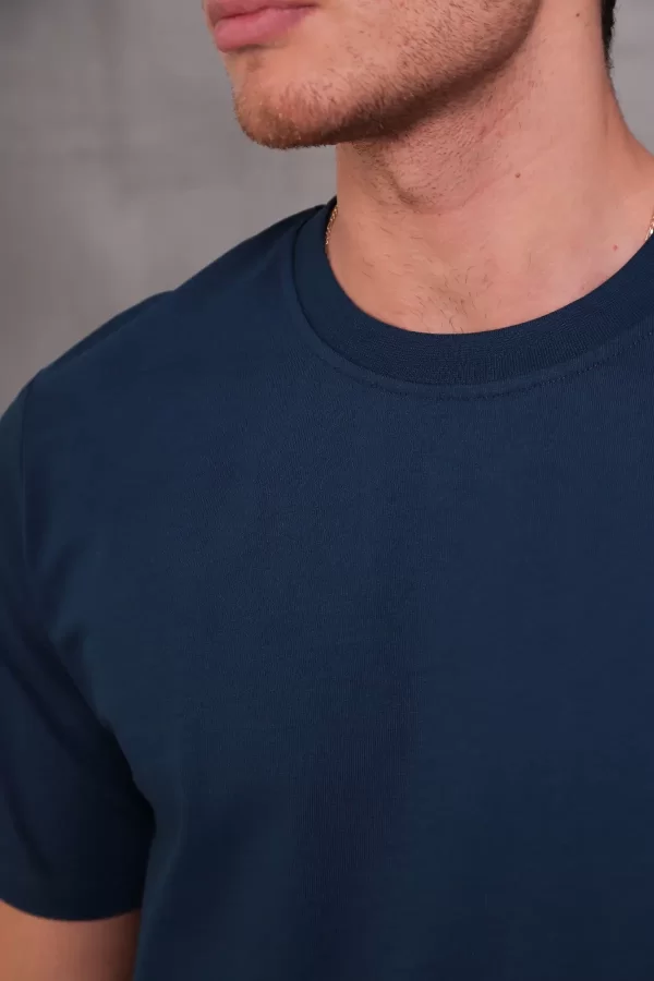Erkek Relax Fit Bisiklet Yaka %100 Pamuk Rahat Kesim Basic Tişört