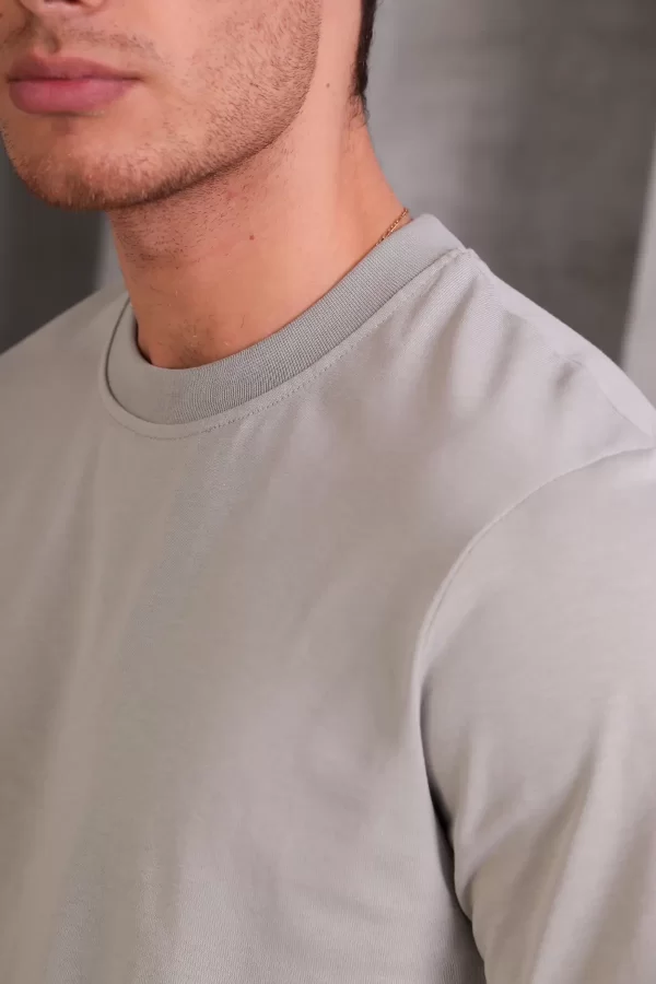 Erkek Relax Fit Bisiklet Yaka %100 Pamuk Rahat Kesim Basic Tişört