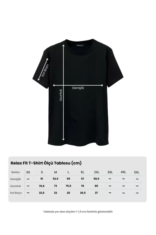 Erkek Relax Fit Bisiklet Yaka %100 Pamuk Rahat Kesim Basic Tişört