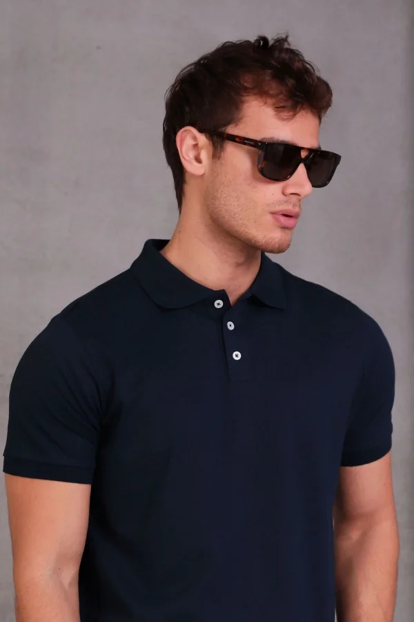 Erkek Slim Fit Pamuklu Yumuşak Doku Nefes Alan Kumaş Yakalı Tişört