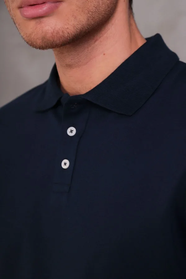 Erkek Slim Fit Pamuklu Yumuşak Doku Nefes Alan Kumaş Yakalı Tişört