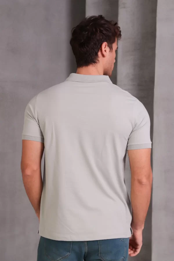 Erkek Slim Fit Pamuklu Yumuşak Doku Nefes Alan Kumaş Yakalı Tişört