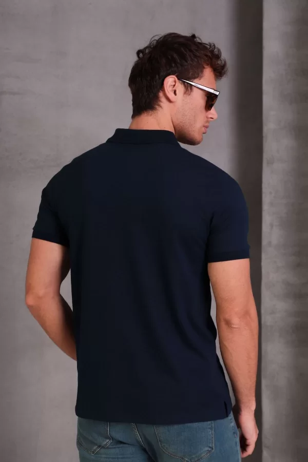 Erkek Slim Fit Pamuklu Yumuşak Doku Nefes Alan Kumaş Yakalı Tişört