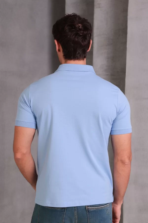 Erkek Slim Fit Pamuklu Yumuşak Doku Nefes Alan Kumaş Yakalı Tişört