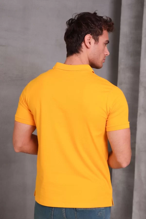 Erkek Slim Fit Pamuklu Yumuşak Doku Nefes Alan Kumaş Yakalı Tişört