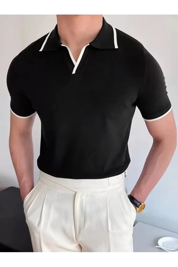 Erkek Uzun Kollu Yakalı Triko Bluz