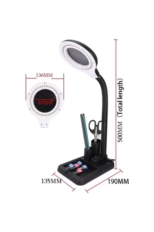 Esnek 5x /10x,40 Led Işıklı Büyüteç ,lamba  Büyüteç Okuma, Çalışma Lehim Masa Lambası A808