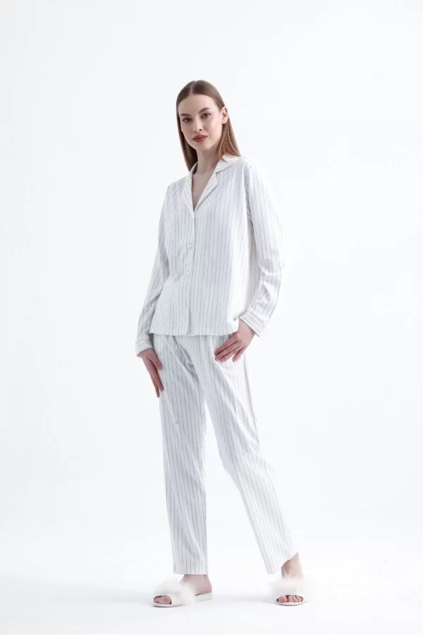 Espuar 775 Kadın Çizgili Penye Pijama Takımı
