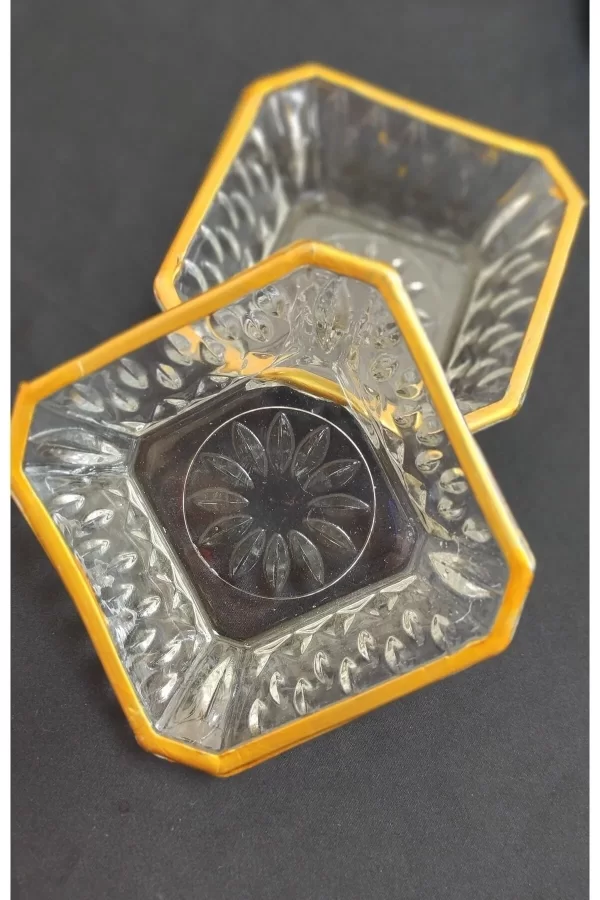Eylül 6lı Cam Yaldızlı Kare Lokumluk Sosluk Royaleks-81088