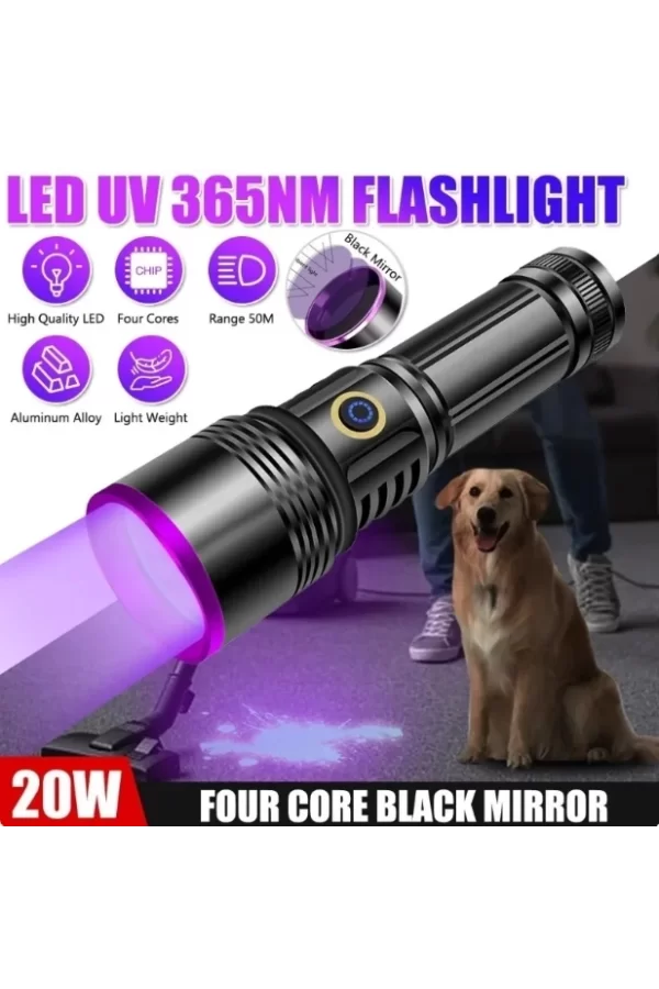 F-365 Uv 20w Şarjlı 26650 Pilli Profesyonel El Feneri
