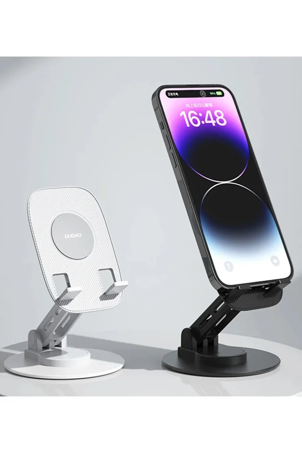 F17s  Masaüstü Telefon Tutucu Döner Tabanı Alüminyum Paslanmaz Çelik Katlanabilir