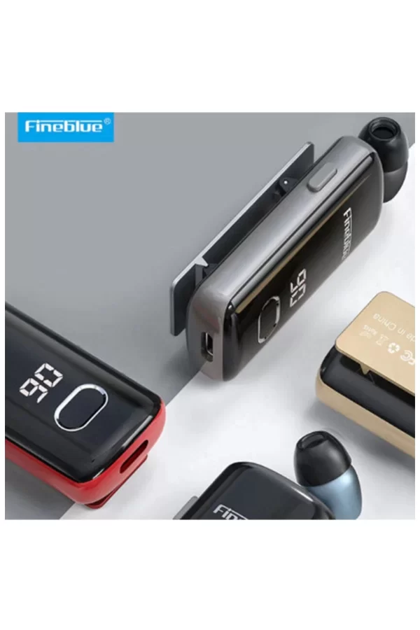 F580 Dijital Göstergeli Makaralı Titreşimli Bluetooth Kulaklık Mavi