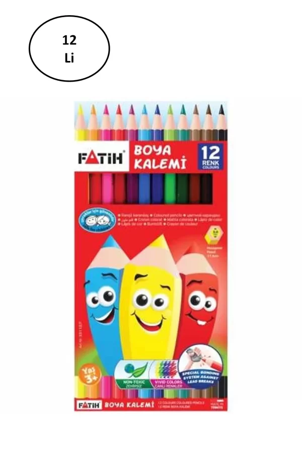 Fatih 12 Renk Tam Boy Kuruboya 12li