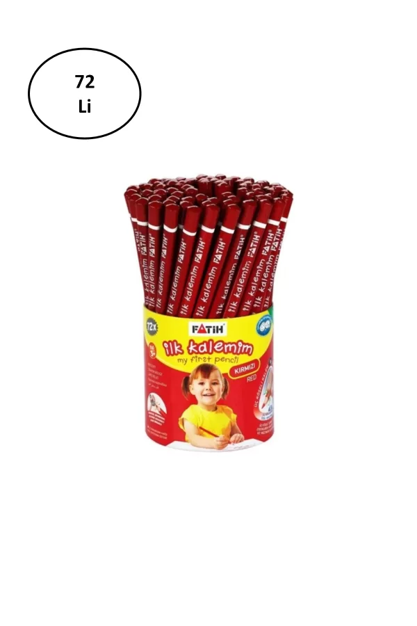 Fatih Jumbo Üçgen Başlangıç Kalemi Kırmızı 72Li