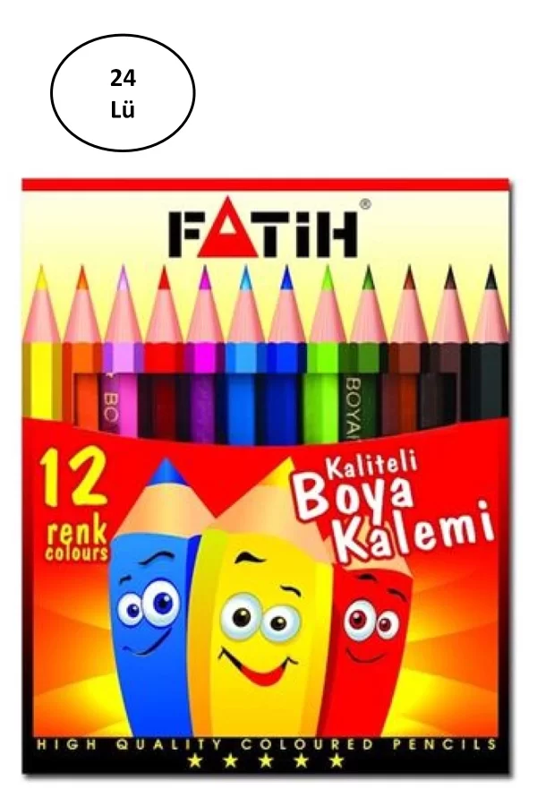 Fatih Kuruboya 12 Renk Yarım Boy 24lü