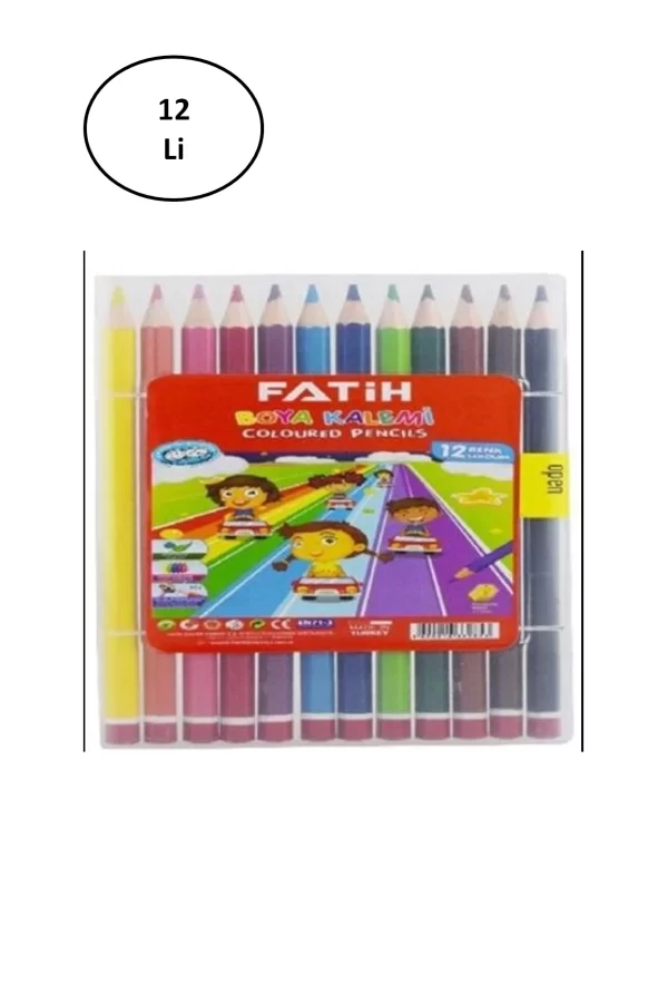 Fatih Kuruboya Mercanlı 12 Renk Çantalı 12li