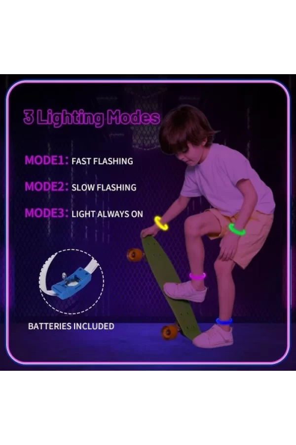 Festival & Parti LED Bileklik Baskı Yapılabilir 3 Farklı Mod Işıklı 1 Adet