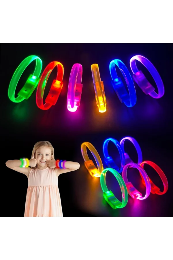 Festival  Parti Led Bileklik Baskı Yapılabilir 3 Farklı Mod Işıklı 1 Adet