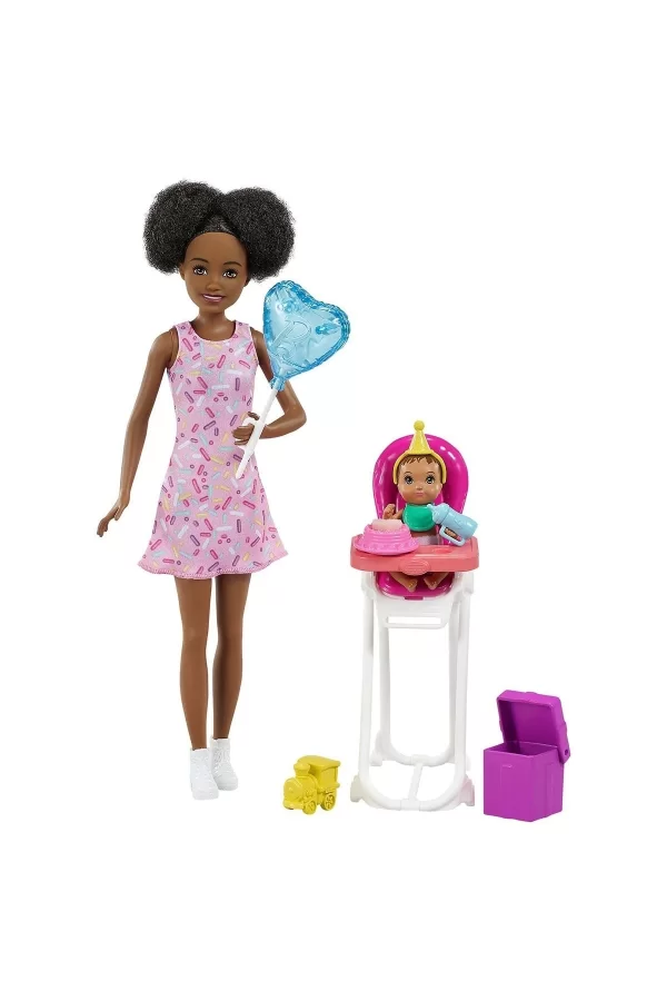 Fhy97 Barbie Bebek Bakıcısı Bebeği Ve Aksesuarları Oyun Seti