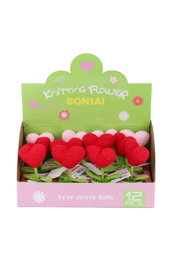 Fl-7 12li Kroşe Örgü Saksıda Kalp -birliktoys