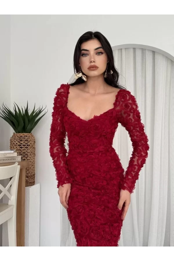 Folers Çiçek Desenli Elbise