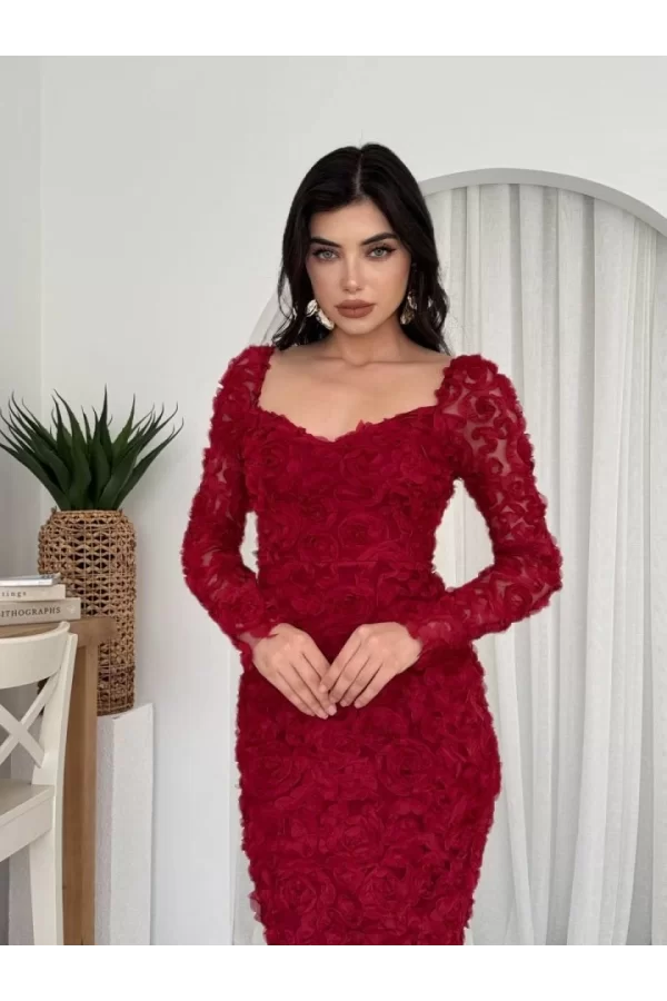 Folers Çiçek Desenli Elbise