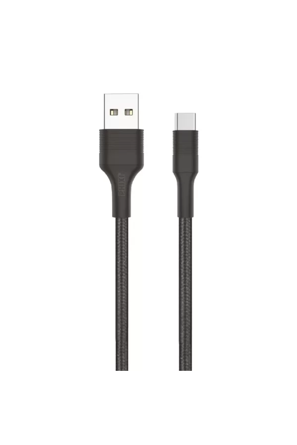 Force Cb431t Hasır Örgü Ve Ekstra Güçlendirilmiş Silikon Başlıklı Type-c Usb Hızlı Şarj Ve Data Kablo