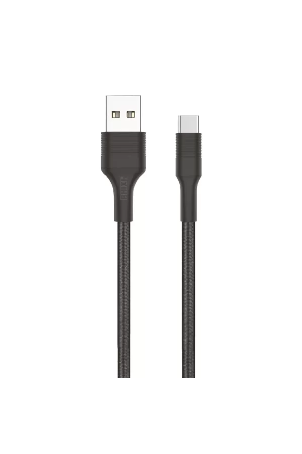 Force Cb431t Hasır Örgü Ve Ekstra Güçlendirilmiş Silikon Başlıklı Type-c Usb Hızlı Şarj Ve Data Kablo